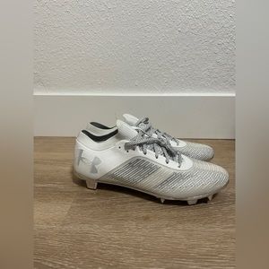 Under Armour Shadow Elite Pro Football Cleats White Chrome 3026769-100